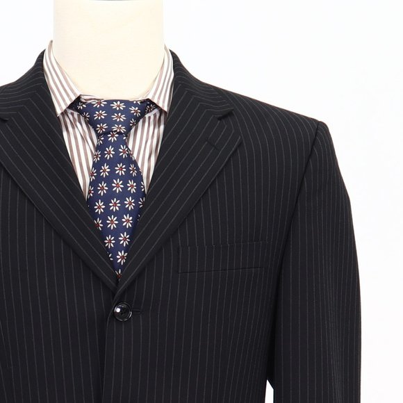 Jones New York 38R Black Striped 3-Button Sport Coat Blazer Jacket B034 - Picture 5 of 11